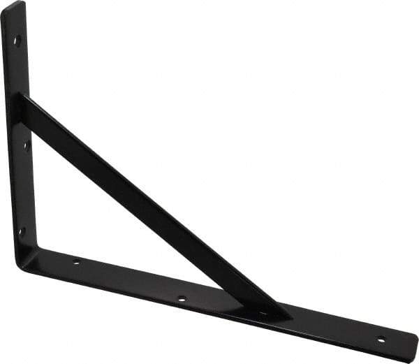 Knape & Vogt - 1,000 Lb Capacity, Black Epoxy Coated, L-Bracket - 12" Long, 8" High - Apex Tool & Supply