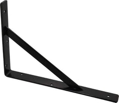 Knape & Vogt - 1,000 Lb Capacity, Black Epoxy Coated, L-Bracket - 12" Long, 8" High - Apex Tool & Supply