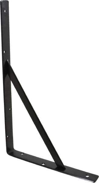 Knape & Vogt - 1,000 Lb Capacity, Black Epoxy Coated, L-Bracket - 16" Long, 10" High - Apex Tool & Supply