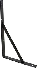 Knape & Vogt - 1,000 Lb Capacity, Black Epoxy Coated, L-Bracket - 16" Long, 10" High - Apex Tool & Supply