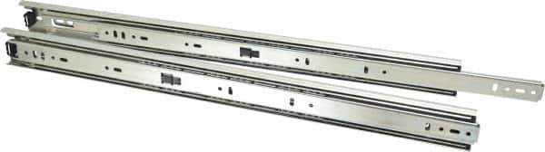 Knape & Vogt - 20" Slide Length, 20" Travel Length, Steel Precision Drawer Slide - 1/2" Wide, 1-13/16" High, 100 Lb Capacity at Full Extension, Chrome Finish - Apex Tool & Supply
