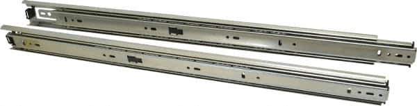 Knape & Vogt - 22" Slide Length, 22" Travel Length, Steel Precision Drawer Slide - 1/2" Wide, 1-13/16" High, 100 Lb Capacity at Full Extension, Chrome Finish - Apex Tool & Supply