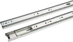 Knape & Vogt - 24" Slide Length, 24" Travel Length, Steel Precision Drawer Slide - 1/2" Wide, 1-13/16" High, 100 Lb Capacity at Full Extension, Chrome Finish - Apex Tool & Supply