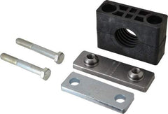 HYDAC - 3.94" Wide x 2.99" High x 1.18" Deep, Polypropylene Heavy Duty Vibration-Control Clamp - Carbon Steel Plate, Mount with Weld Plate, Top Plate, Plastic Clamp Pair, Bolts - Apex Tool & Supply