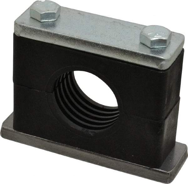 HYDAC - 3.94" Wide x 2.99" High x 1.18" Deep, Polypropylene Heavy Duty Vibration-Control Clamp - Carbon Steel Plate, Mount with Weld Plate, Top Plate, Plastic Clamp Pair, Bolts - Apex Tool & Supply