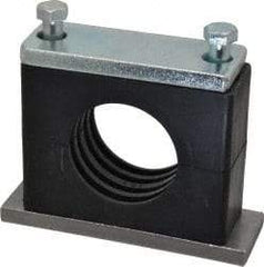 HYDAC - 5.51" Wide x 4.33" High x 1.77" Deep, Polypropylene Heavy Duty Vibration-Control Clamp - Carbon Steel Plate, For 2" Pipe, Mount with Weld Plate, Top Plate, Plastic Clamp Pair, Bolts - Apex Tool & Supply