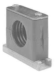 HYDAC - 2.83" Wide x 2.52" High x 1.18" Deep, Polypropylene Standard Duty C-Rail Mount Vibration-Control Clamp - Carbon Steel Plate, Mount with C-Rail Nuts, Top plates, Clamp Pairs, and Bolts - Apex Tool & Supply