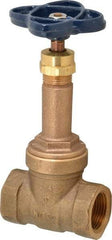 NIBCO - 3/4" Pipe, Class 125, Threaded Bronze Solid Wedge Rising Stem Gate Valve - 200 WOG, 125 WSP, Union Bonnet - Apex Tool & Supply