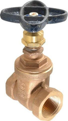 NIBCO - 1" Pipe, Class 150, Threaded Bronze Solid Wedge Stem Gate Valve - 300 WOG, 150 WSP, Screw-In Bonnet - Apex Tool & Supply