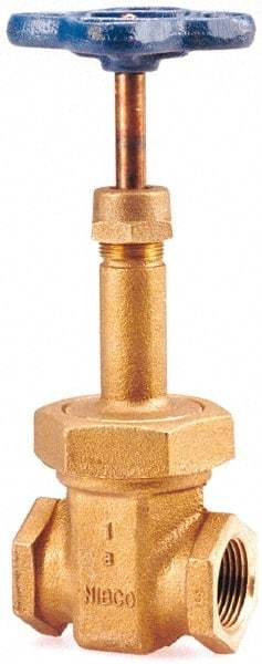 NIBCO - 3" Pipe, Class 150, Threaded Bronze Solid Wedge Rising Stem Gate Valve - 300 WOG, 150 WSP, Bolted Bonnet - Apex Tool & Supply