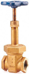 NIBCO - 2-1/2" Pipe, Class 150, Threaded Bronze Solid Wedge Rising Stem Gate Valve - 300 WOG, 150 WSP, Bolted Bonnet - Apex Tool & Supply
