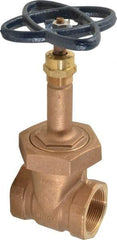 NIBCO - 1-1/2" Pipe, Class 150, Threaded Bronze Solid Wedge Rising Stem Gate Valve - 300 WOG, 150 WSP, Bolted Bonnet - Apex Tool & Supply