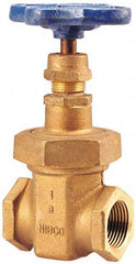 NIBCO - 2-1/2" Pipe, Class 150, Threaded Bronze Solid Wedge Stem Gate Valve - 300 WOG, 150 WSP, Union Bonnet - Apex Tool & Supply