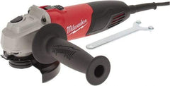 Milwaukee Tool - 4-1/2" Wheel Diam, 11,000 RPM, Corded Angle & Disc Grinder - 5/8-11 Spindle, 120 Volts, 7 Amps, Front Exhaust - Apex Tool & Supply