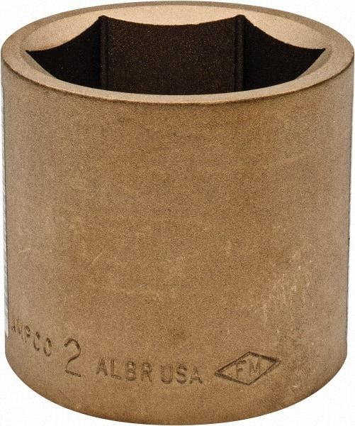 Ampco - 2", 3/4" Drive, Standard Hand Socket - 6 Points, 2-9/16" OAL, Aluminum Bronze - Apex Tool & Supply