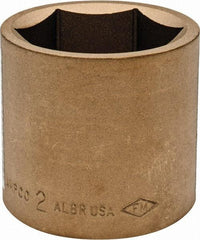 Ampco - 2", 3/4" Drive, Standard Hand Socket - 6 Points, 2-9/16" OAL, Aluminum Bronze - Apex Tool & Supply