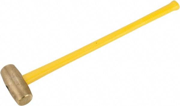 American Hammer - 12 Lb Head Nonsparking Hammer - 34" OAL, 31" Long Fiberglass Handle - Apex Tool & Supply