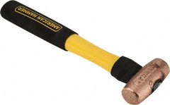 American Hammer - 1-1/2 Lb Head Nonsparking Mallet - 12" OAL, 11" Long Fiberglass Handle - Apex Tool & Supply