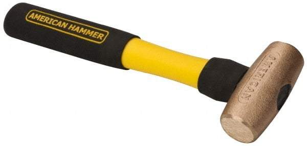 American Hammer - 2 Lb Head Nonsparking Mallet - 12" OAL, 11" Long Fiberglass Handle - Apex Tool & Supply