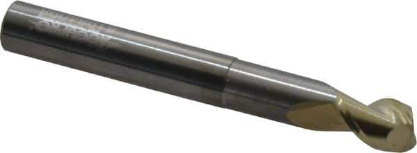 Accupro - 5/16", 7/16" LOC, 5/16" Shank Diam, 2-1/2" OAL, 2 Flute, Solid Carbide Square End Mill - Single End, ZrN Finish, Spiral Flute, 45° Helix, Centercutting, Right Hand Cut, Right Hand Flute - Apex Tool & Supply