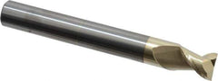 Accupro - 1/2", 5/8" LOC, 1/2" Shank Diam, 4" OAL, 2 Flute, Solid Carbide Square End Mill - Single End, ZrN Finish, Spiral Flute, 45° Helix, Centercutting, Right Hand Cut, Right Hand Flute - Apex Tool & Supply