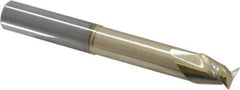 Accupro - 1/2", 5/8" LOC, 1/2" Shank Diam, 4" OAL, 2 Flute, Solid Carbide Square End Mill - Single End, ZrN Finish, Spiral Flute, 45° Helix, Centercutting, Right Hand Cut, Right Hand Flute - Apex Tool & Supply