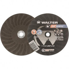 WALTER Surface Technologies - 7" 30 Grit Aluminum Oxide Cutoff Wheel - 1/16" Thick, 5/8" Arbor, 8,600 Max RPM, Use with Circular Saws - Apex Tool & Supply