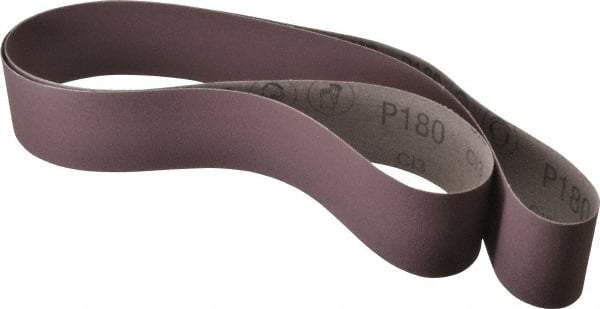 3M - 2" Wide x 60" OAL, 180 Grit, Aluminum Oxide Abrasive Belt - Aluminum Oxide, Very Fine, Coated, X Weighted Cloth Backing, Series 341D - Apex Tool & Supply