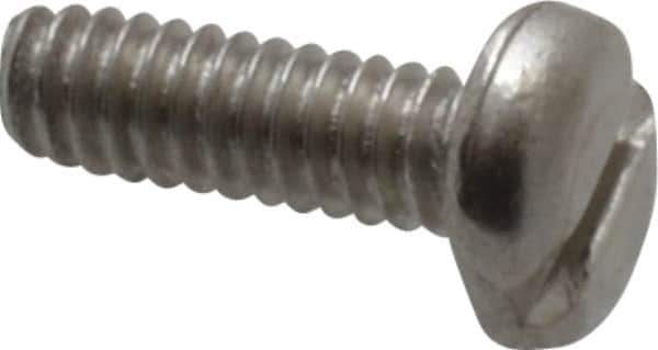 Value Collection - M2x0.40 Metric Coarse, 6mm Length Under Head Slotted Drive Machine Screw - Pan Head, Grade 18-8 & A2 Stainless Steel, Uncoated, Without Washer - Apex Tool & Supply