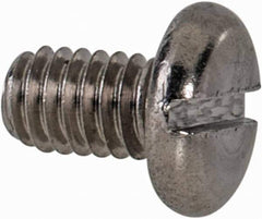 Value Collection - M2.5x0.45 Metric Coarse, 4mm Length Under Head Slotted Drive Machine Screw - Pan Head, Grade 18-8 & A2 Stainless Steel, Uncoated, Without Washer - Apex Tool & Supply