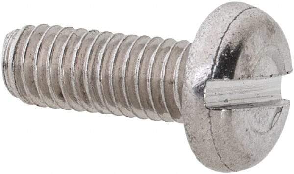 Value Collection - M3x0.50 Metric Coarse, 8mm Length Under Head Slotted Drive Machine Screw - Pan Head, Grade 18-8 & A2 Stainless Steel, Uncoated, Without Washer - Apex Tool & Supply