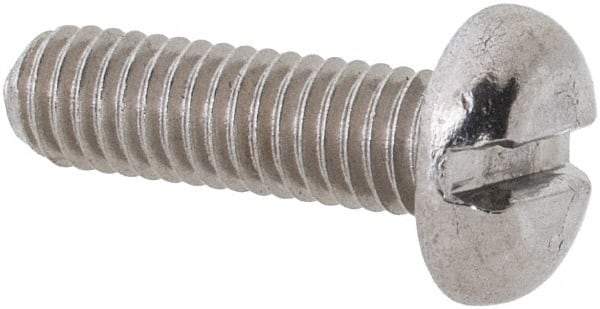 Value Collection - M3x0.50 Metric Coarse, 10mm Length Under Head Slotted Drive Machine Screw - Pan Head, Grade 18-8 & A2 Stainless Steel, Uncoated, Without Washer - Apex Tool & Supply