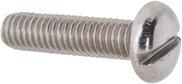 Value Collection - M3x0.50 Metric Coarse, 12mm Length Under Head Slotted Drive Machine Screw - Pan Head, Grade 18-8 & A2 Stainless Steel, Uncoated, Without Washer - Apex Tool & Supply