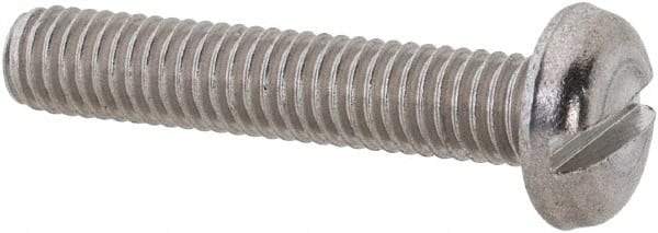 Value Collection - M3x0.50 Metric Coarse, 16mm Length Under Head Slotted Drive Machine Screw - Pan Head, Grade 18-8 & A2 Stainless Steel, Uncoated, Without Washer - Apex Tool & Supply