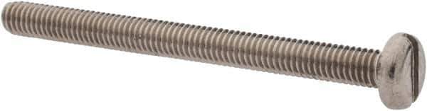 Value Collection - M3x0.50 Metric Coarse, 35mm Length Under Head Slotted Drive Machine Screw - Pan Head, Grade 18-8 & A2 Stainless Steel, Uncoated, Without Washer - Apex Tool & Supply