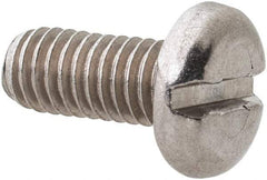 Value Collection - M3.5x0.60 Metric Coarse, 8mm Length Under Head Slotted Drive Machine Screw - Pan Head, Grade 18-8 & A2 Stainless Steel, Uncoated, Without Washer - Apex Tool & Supply