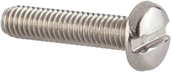 Value Collection - M3.5x0.60 Metric Coarse, 16mm Length Under Head Slotted Drive Machine Screw - Pan Head, Grade 18-8 & A2 Stainless Steel, Uncoated, Without Washer - Apex Tool & Supply