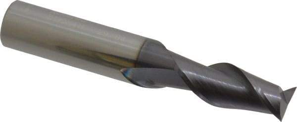 Accupro - 29/64", 1" LOC, 1/2" Shank Diam, 3" OAL, 2 Flute, Solid Carbide Square End Mill - Single End, AlTiN Finish, Spiral Flute, 40° Helix, Centercutting, Right Hand Cut, Right Hand Flute - Apex Tool & Supply