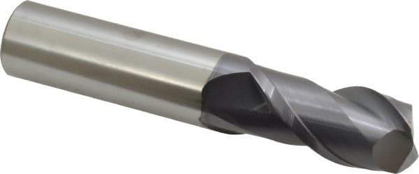 Accupro - 3/4", 1-1/2" LOC, 3/4" Shank Diam, 4" OAL, 2 Flute, Solid Carbide Square End Mill - Single End, AlTiN Finish, Spiral Flute, 40° Helix, Centercutting, Right Hand Cut, Right Hand Flute - Apex Tool & Supply