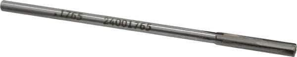 Made in USA - 0.1765" Carbide-Tipped 4 Flute Chucking Reamer - Straight Flute, 0.151" Straight Shank, 1" Flute Length, 4" OAL - Apex Tool & Supply