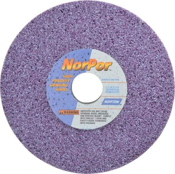 Norton - 7" Diam x 1-1/4" Hole x 1/2" Thick, G Hardness, 46 Grit Surface Grinding Wheel - Ceramic, Type 1, Coarse Grade, 3,600 Max RPM, Vitrified Bond, No Recess - Apex Tool & Supply