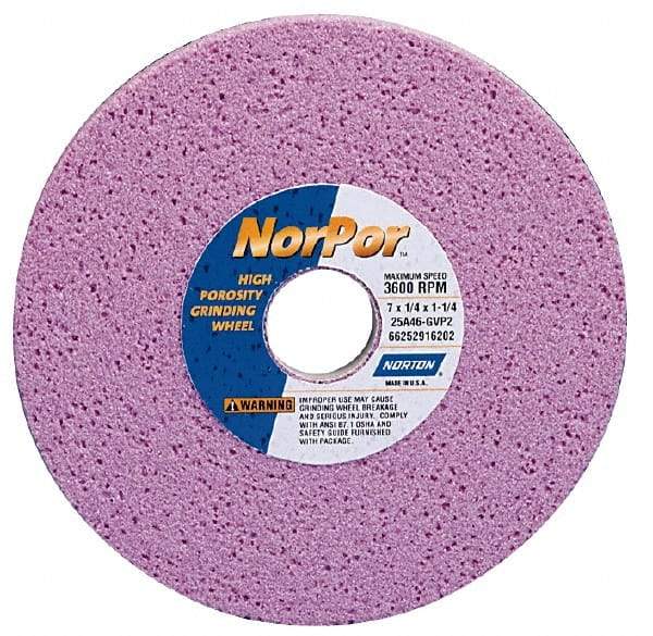 Norton - 14" Diam x 5" Hole x 2" Thick, H Hardness, 46 Grit Surface Grinding Wheel - Aluminum Oxide, Type 5, Coarse Grade, 2,320 Max RPM, Vitrified Bond, One-Side Recess - Apex Tool & Supply