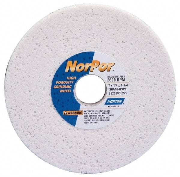Norton - 14" Diam x 5" Hole x 2" Thick, H Hardness, 46 Grit Surface Grinding Wheel - Aluminum Oxide, Type 5, Coarse Grade, 2,320 Max RPM, Vitrified Bond, One-Side Recess - Apex Tool & Supply