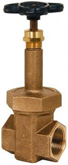 NIBCO - 1-1/4" Pipe, Class 300, Threaded Bronze Alloy Solid Wedge Rising Stem Gate Valve - 600 WOG, 300 WSP, Union Bonnet - Apex Tool & Supply
