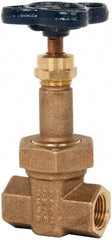 NIBCO - 1/2" Pipe, Class 300, Threaded Bronze Alloy Solid Wedge Rising Stem Gate Valve - 600 WOG, 300 WSP, Union Bonnet - Apex Tool & Supply