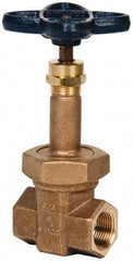 NIBCO - 3/4" Pipe, Class 300, Threaded Bronze Alloy Solid Wedge Rising Stem Gate Valve - 600 WOG, 300 WSP, Union Bonnet - Apex Tool & Supply