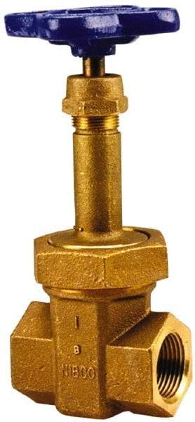 NIBCO - 1" Pipe, Class 300, Threaded Bronze Alloy Solid Wedge Rising Stem Gate Valve with Stainless Steel Trim - 600 WOG, 300 WSP, Union Bonnet - Apex Tool & Supply