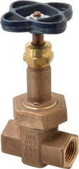 NIBCO - 1/2" Pipe, Class 300, Threaded Bronze Alloy Solid Wedge Rising Stem Gate Valve with Stainless Steel Trim - 600 WOG, 300 WSP, Union Bonnet - Apex Tool & Supply