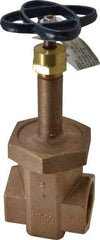 NIBCO - 2" Pipe, Class 300, Threaded Bronze Alloy Solid Wedge Rising Stem Gate Valve with Stainless Steel Trim - 600 WOG, 300 WSP, Union Bonnet - Apex Tool & Supply