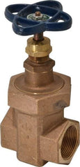 NIBCO - 1-1/4" Pipe, Class 300, Threaded Bronze Alloy Solid Wedge Stem Gate Valve - 600 WOG, 300 WSP, Union Bonnet - Apex Tool & Supply